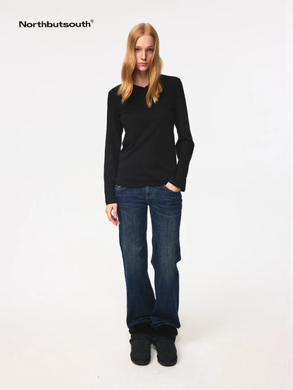 Lightweight Bamboo Cotton V-Neck Relaxed Fit Tee
