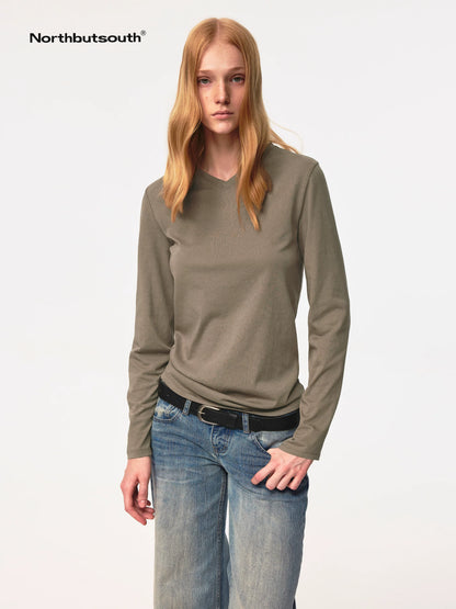 Lightweight Bamboo Cotton V-Neck Relaxed Fit Tee