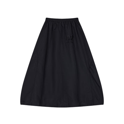 Lightweight Black Midi Skirt