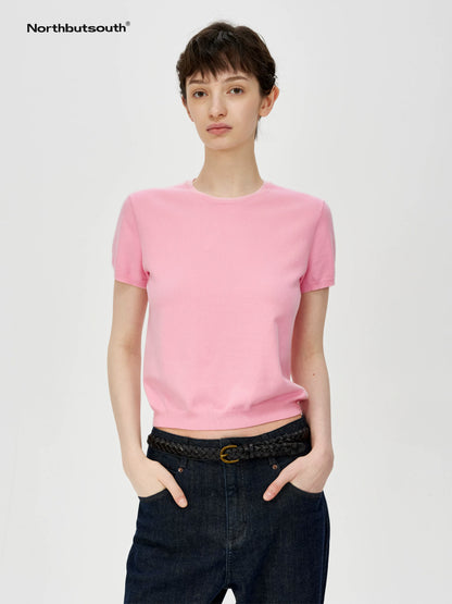 Lightweight Knit T-shirt In Multiple Colors