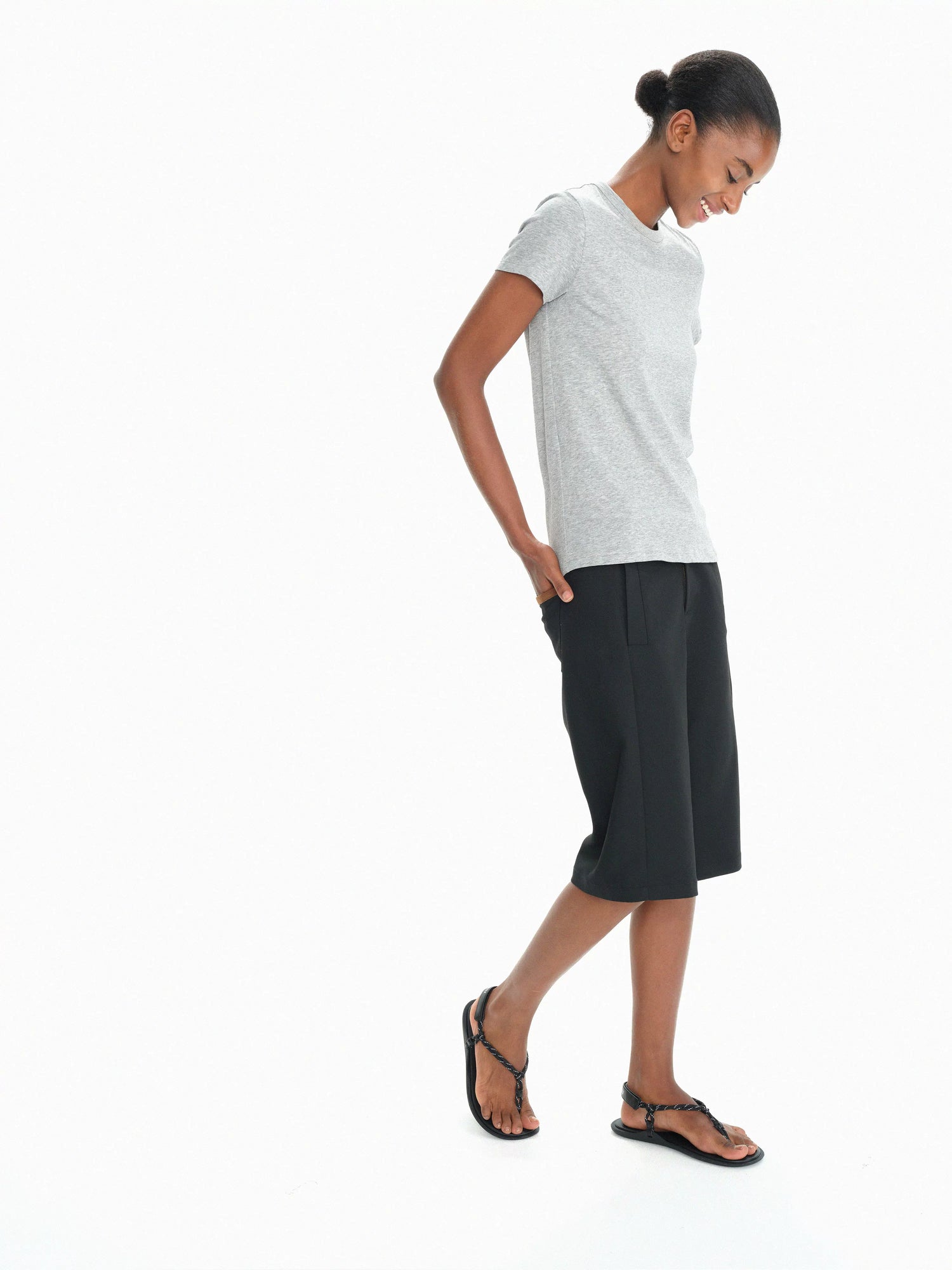 Lightweight Ribbed Cotton Slim Fit T-shirt