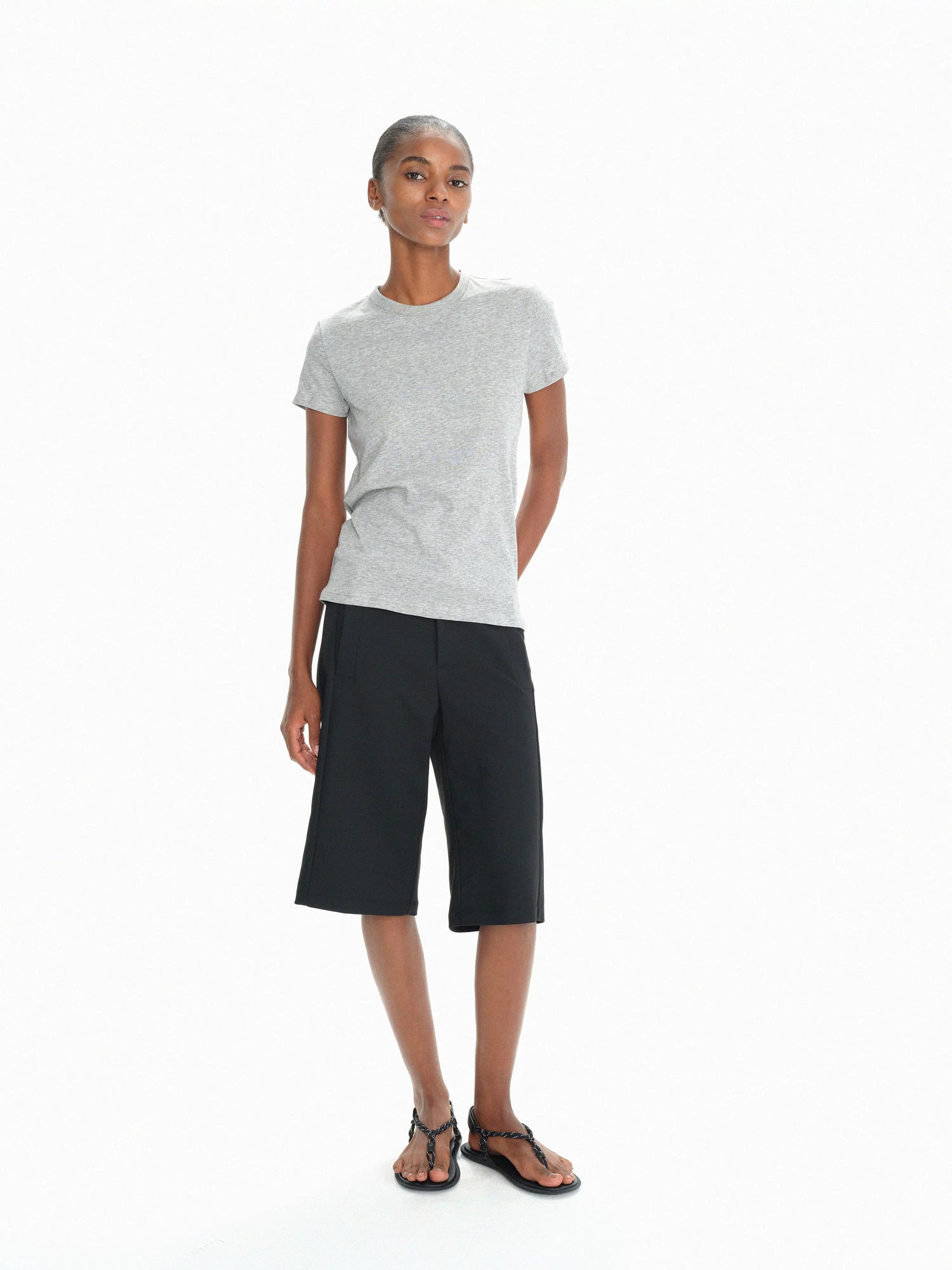 Lightweight Ribbed Cotton Slim Fit T-shirt