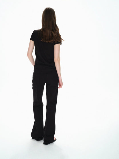 Lightweight Ribbed Cotton Slim Fit T-shirt