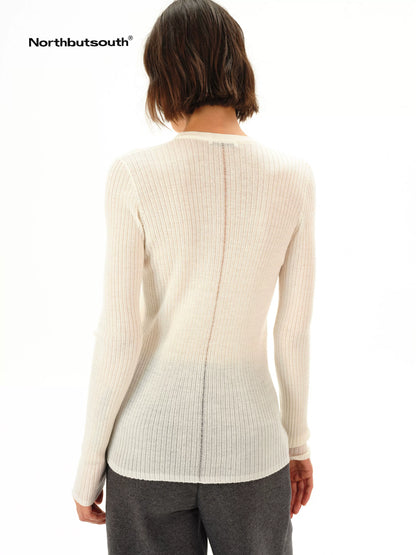 Lightweight Ribbed Crew Neck Women&