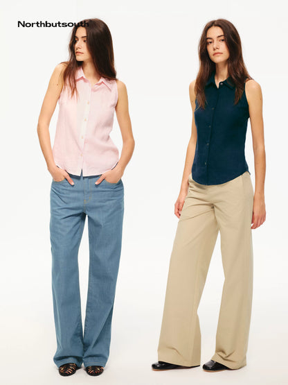 Lightweight Single Button Off Shoulder Sleeveless Women&