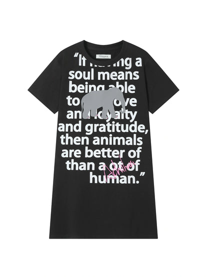 Little Elephant Soul Cotton T Shirt Dress