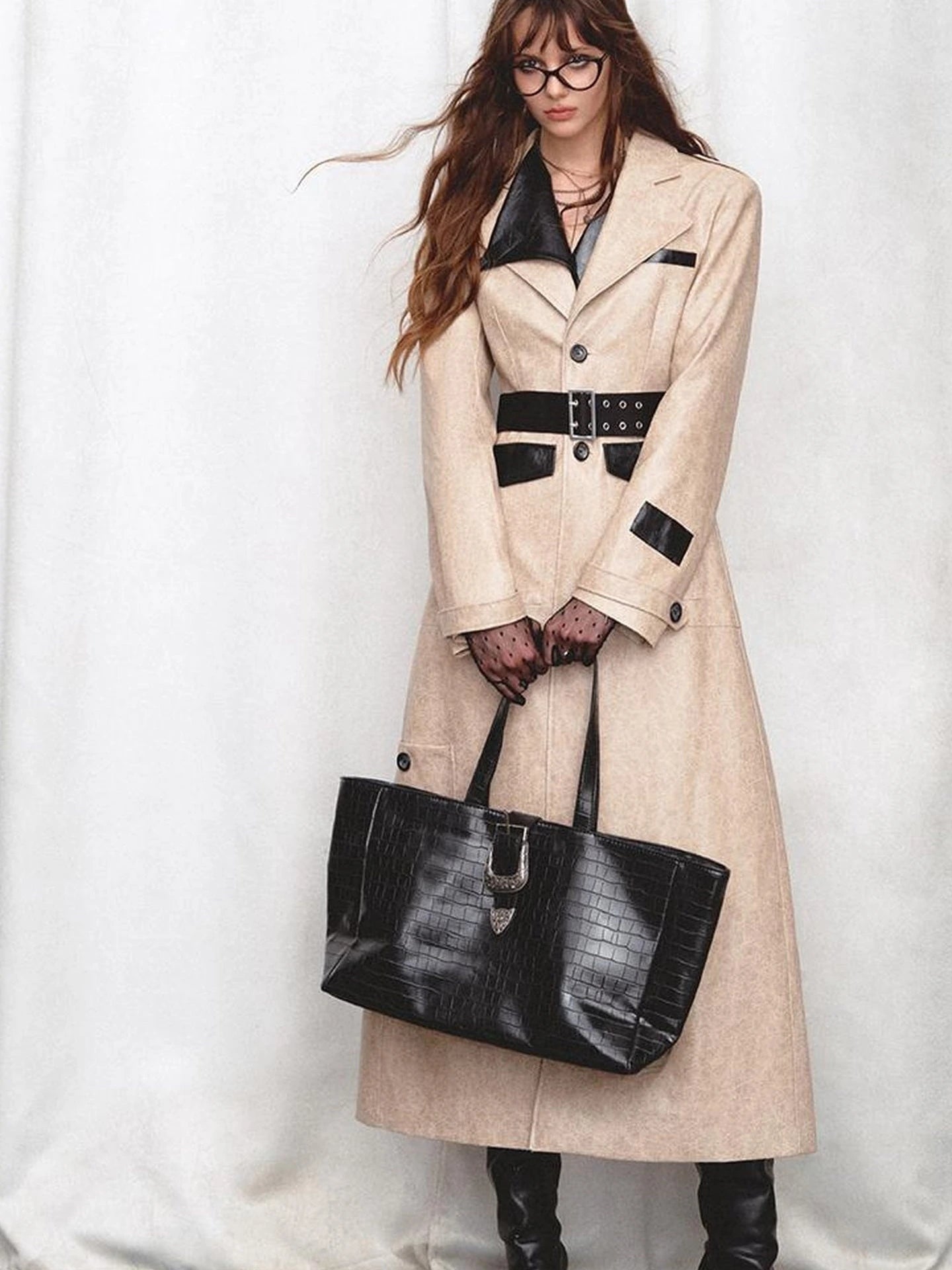 Long Faux Leather Jacket For Women Coats