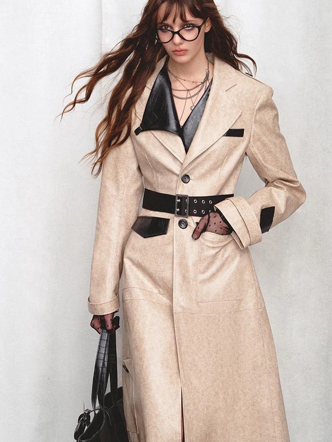 Long Faux Leather Jacket For Women Coats