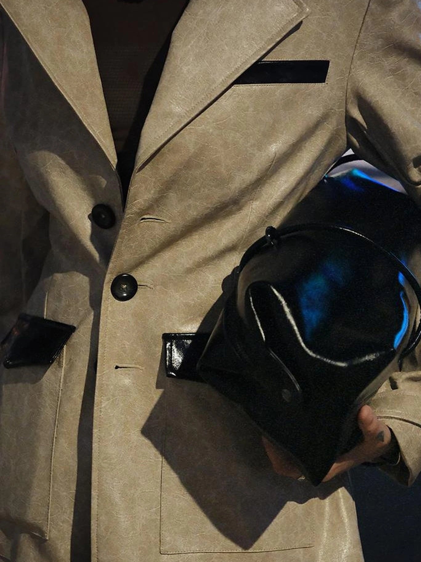 Long Faux Leather Jacket For Women Coats