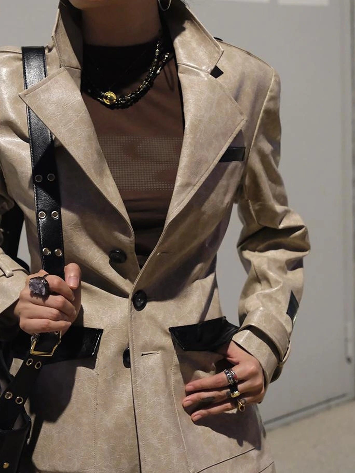 Long Faux Leather Jacket For Women Coats