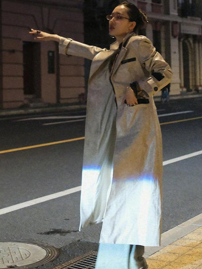 Long Faux Leather Jacket For Women Coats