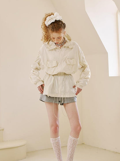 DIDDI MODA Long Loose Sunproof Coat With Pockets Waistband