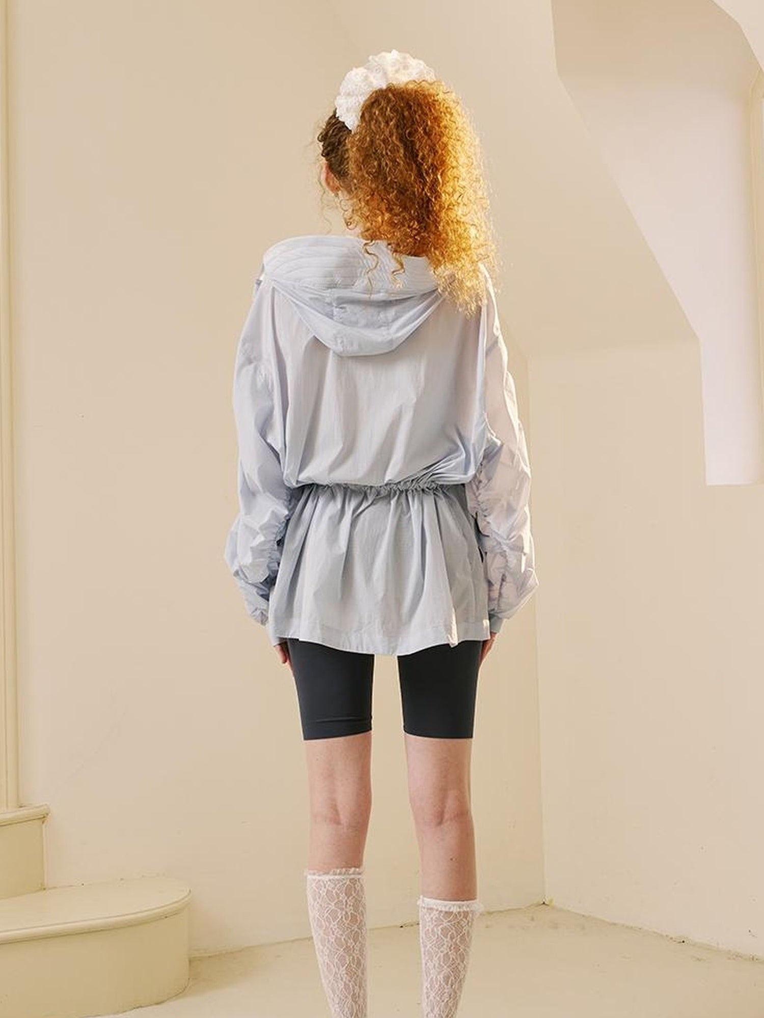 DIDDI MODA Long Loose Sunproof Coat With Pockets Waistband