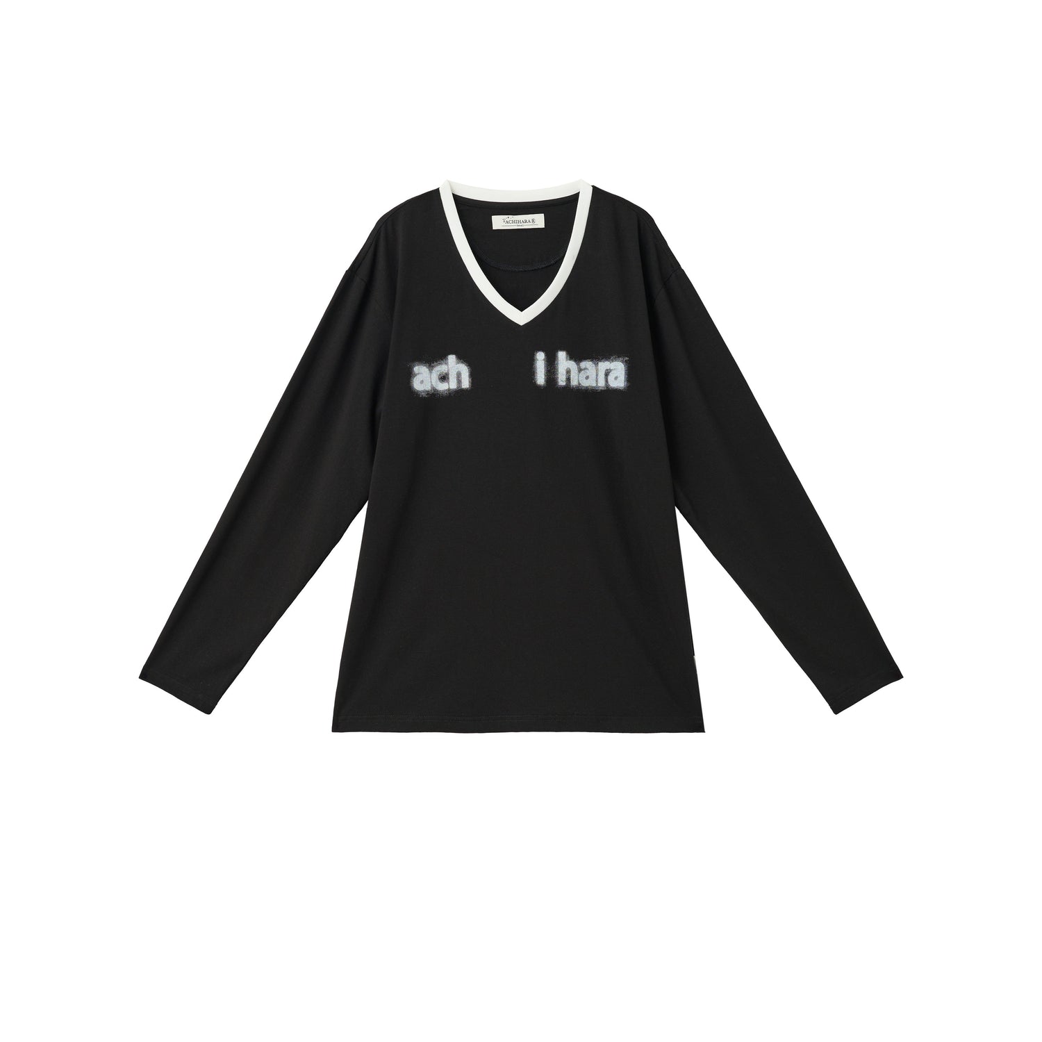 Achihara V-Neck Relaxed Tee With Melting Ice Design