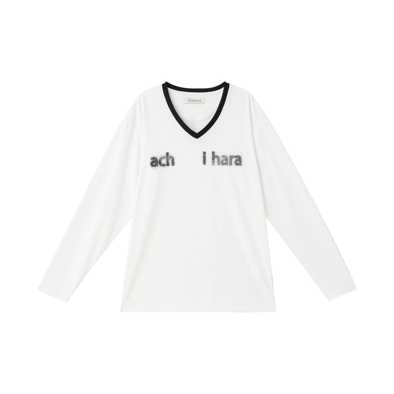 Achihara V-Neck Relaxed Tee With Melting Ice Design