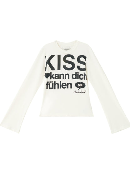 Achihara Kiss Fish German Print Slim Fit Tee