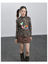 Achihara Summer Leopard Print Silk Blouse