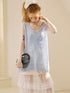 DIDDI MODA Loose Knit Vest With Bow Embroidery And Hollow Out