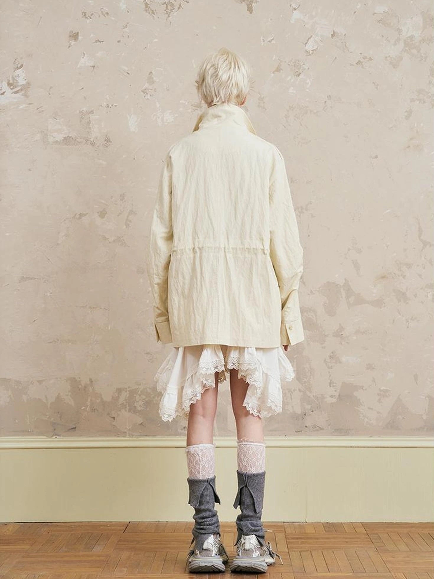 Loose Oversized Embroidered Utility Trench Coat With Adjustable Waist