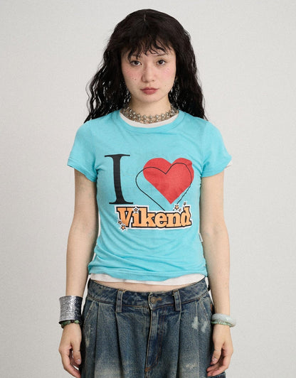 Achihara Love Weekend Double Layer Tee Summer 2025