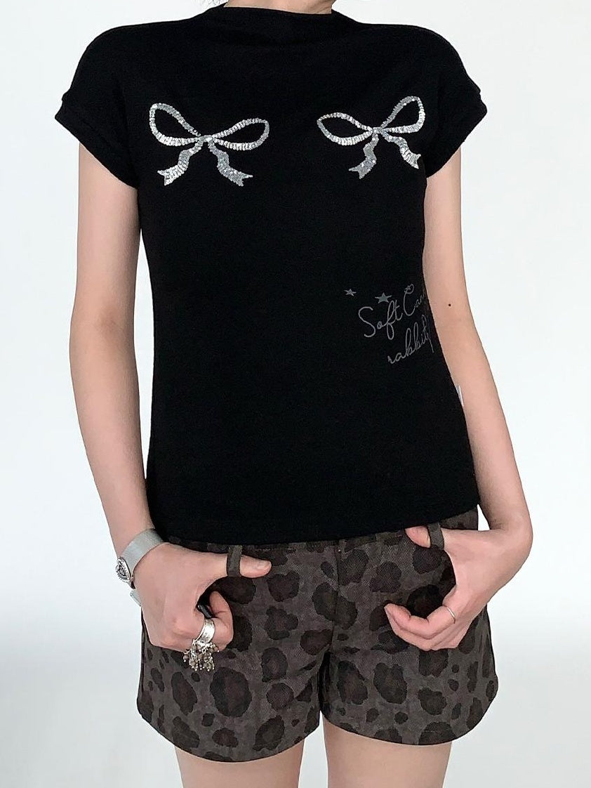 Low-Rise Y2K Cheetah Shorts for Women