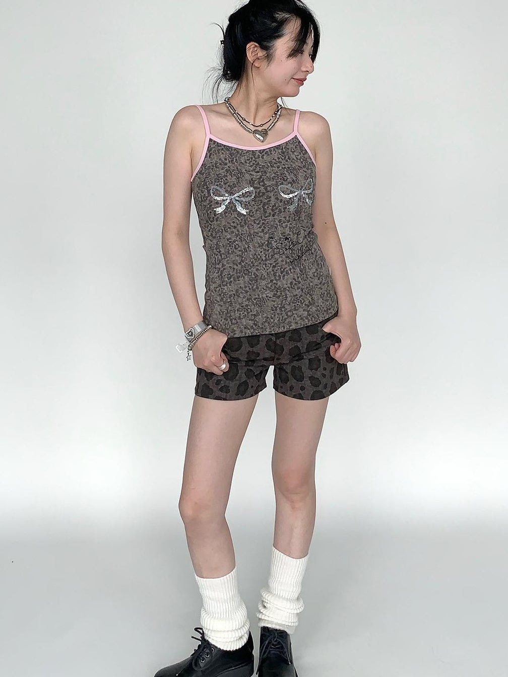 Low-Rise Y2K Cheetah Shorts for Women