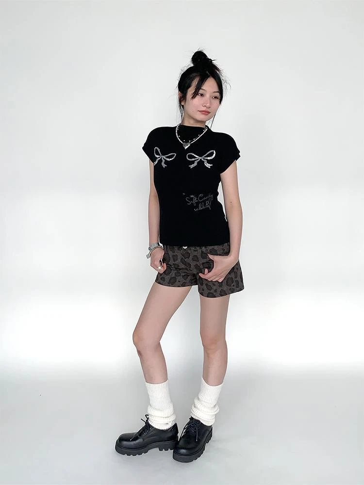 Low-Rise Y2K Cheetah Shorts For Women