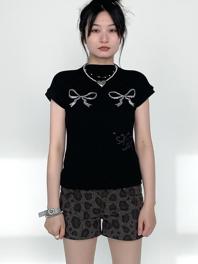 Low-Rise Y2K Cheetah Shorts for Women