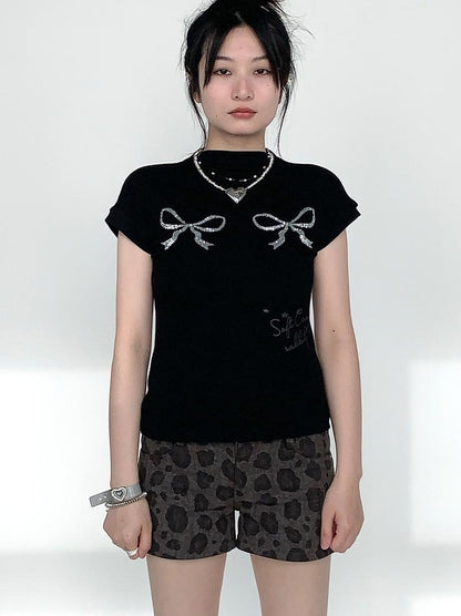 Low-Rise Y2K Cheetah Shorts for Women