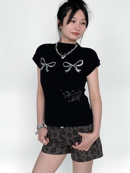 Low-Rise Y2K Cheetah Shorts for Women