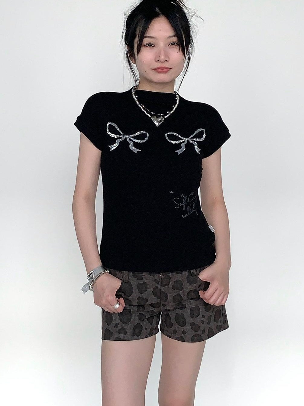 Low-Rise Y2K Cheetah Shorts for Women