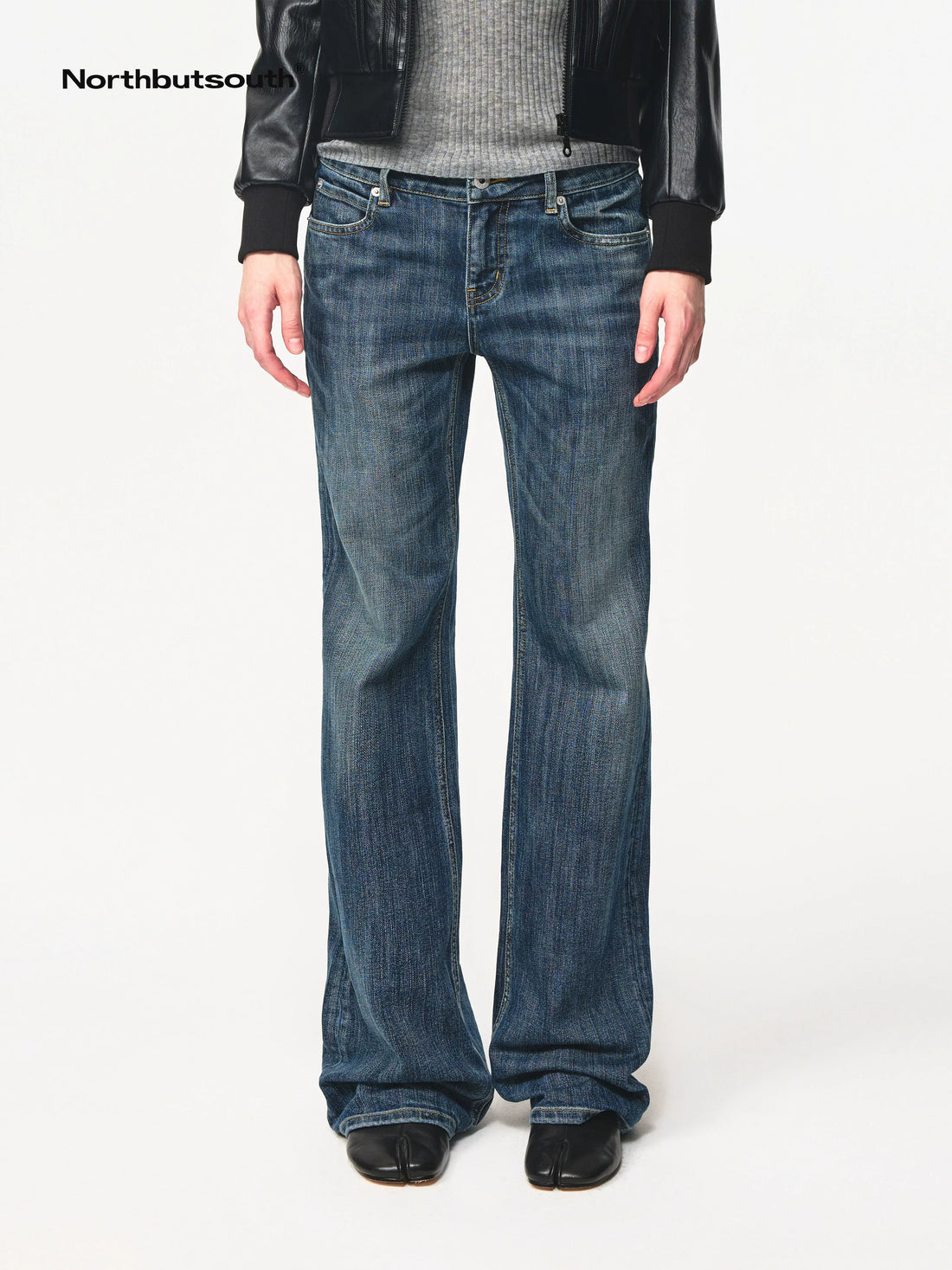 Low Rise Slim Fit Vintage Washed Stretch Denim Jeans