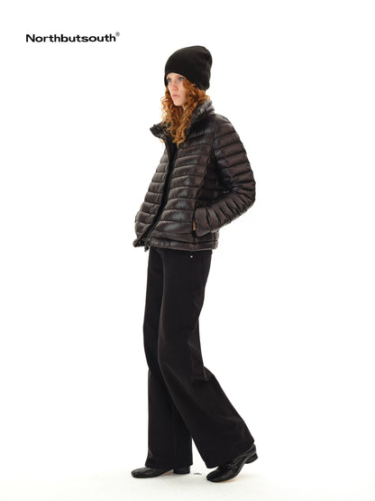 Low Rise Wide Leg Black Twill Denim Trousers