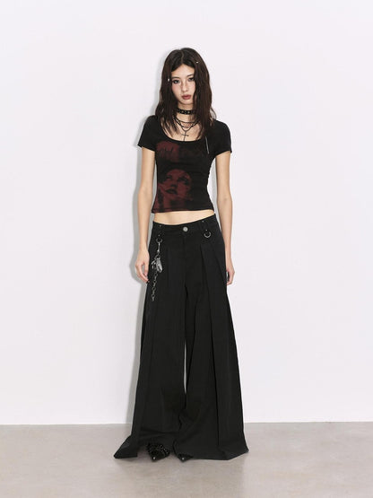 Low pixel Black Low Pixel Punk Print Slim Crop Women&