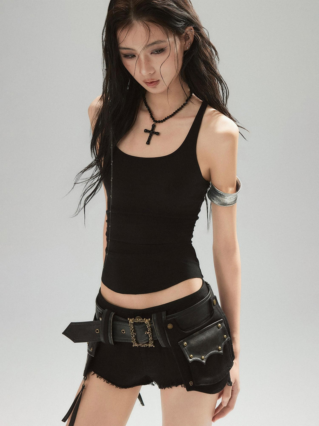 Low pixel Low Pixel Black U Neck Racerback Wide Strap Women&