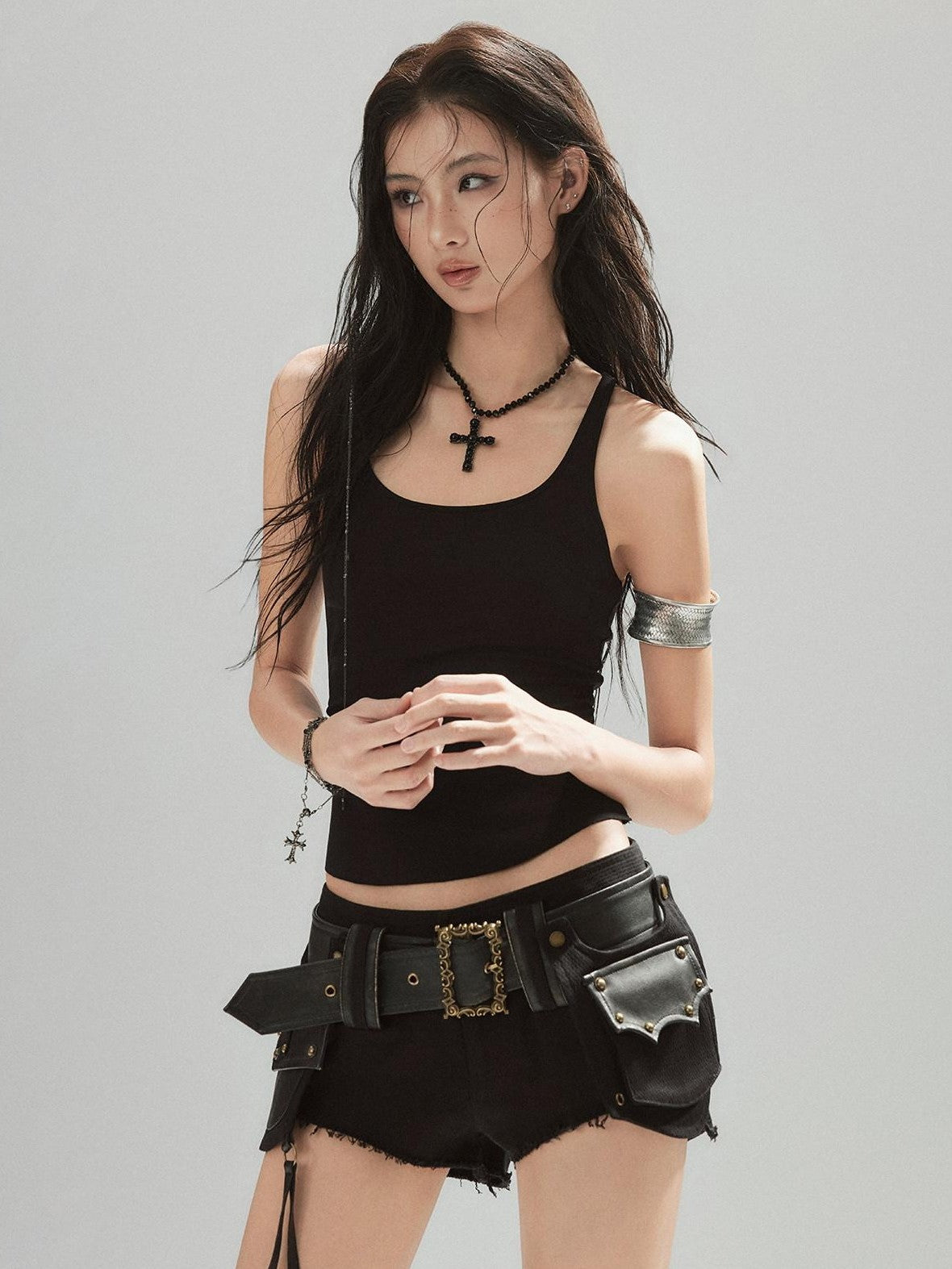 Low pixel Low Pixel Black U Neck Racerback Wide Strap Women&