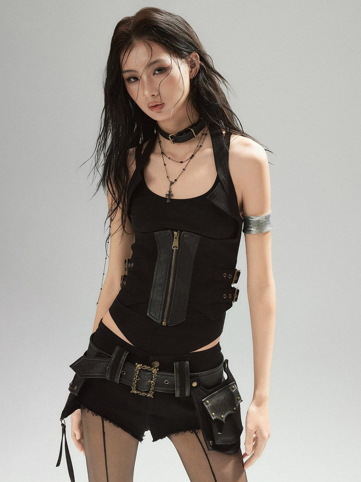 Low pixel Low Pixel Black U Neck Racerback Wide Strap Women&