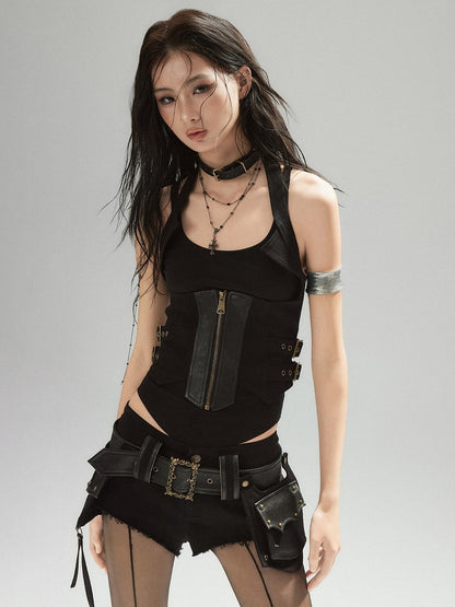Low pixel Low Pixel Black U Neck Racerback Wide Strap Women&