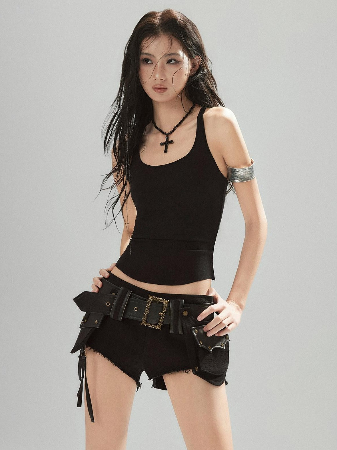 Low pixel Low Pixel Black U Neck Racerback Wide Strap Women&