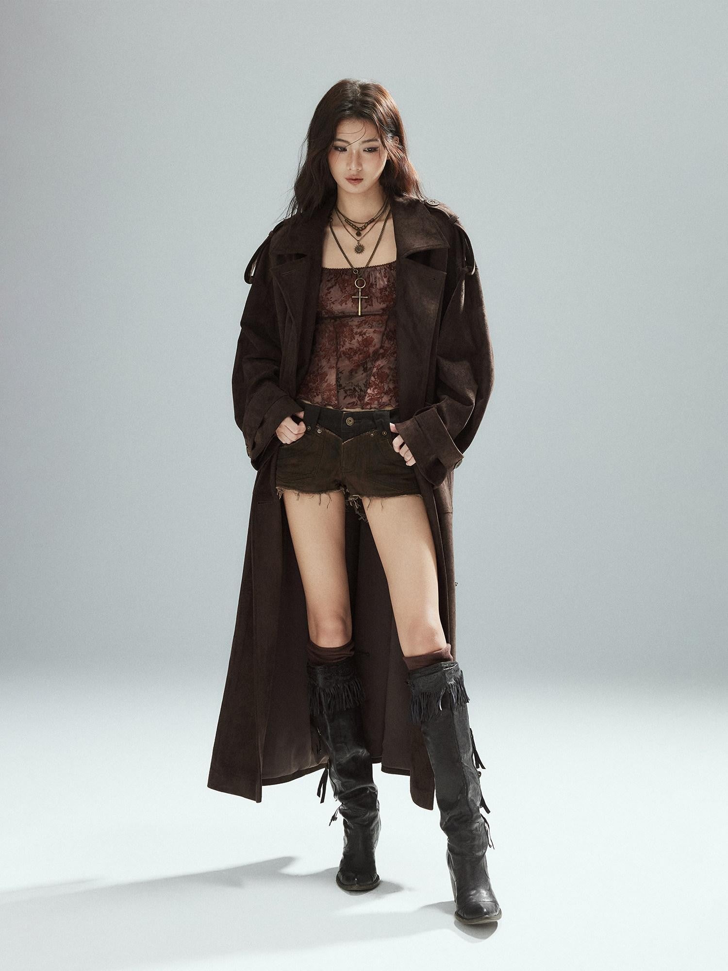 Low pixel Pixelated Flocked Print Spliced Square Neck Slim Women&