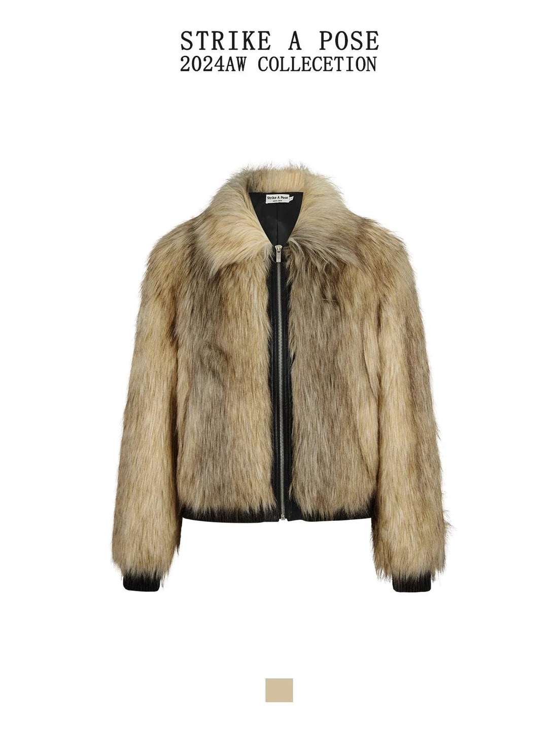 Luxury Fox Fur Faux Coat Lazy Chic Brown Fall Winter Jacket