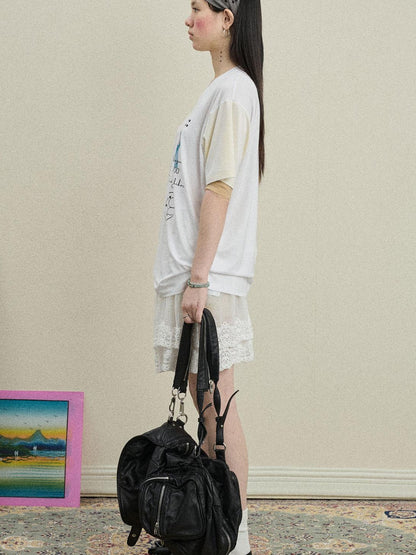 Achihara Lyocell Stretch Knit V-Neck Tee Rock Malt Star