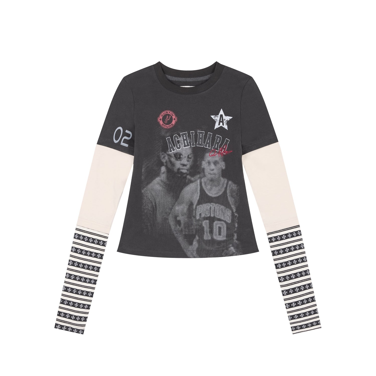 Achihara Rodman Inspired Slim Fit Basketball Tee Long Sleeve Layering Top