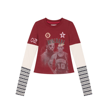 Achihara Rodman Inspired Slim Fit Basketball Tee Long Sleeve Layering Top