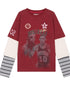 Achihara Rodman Oversized Jersey Tee V Neck T Shirt Long Sleeve