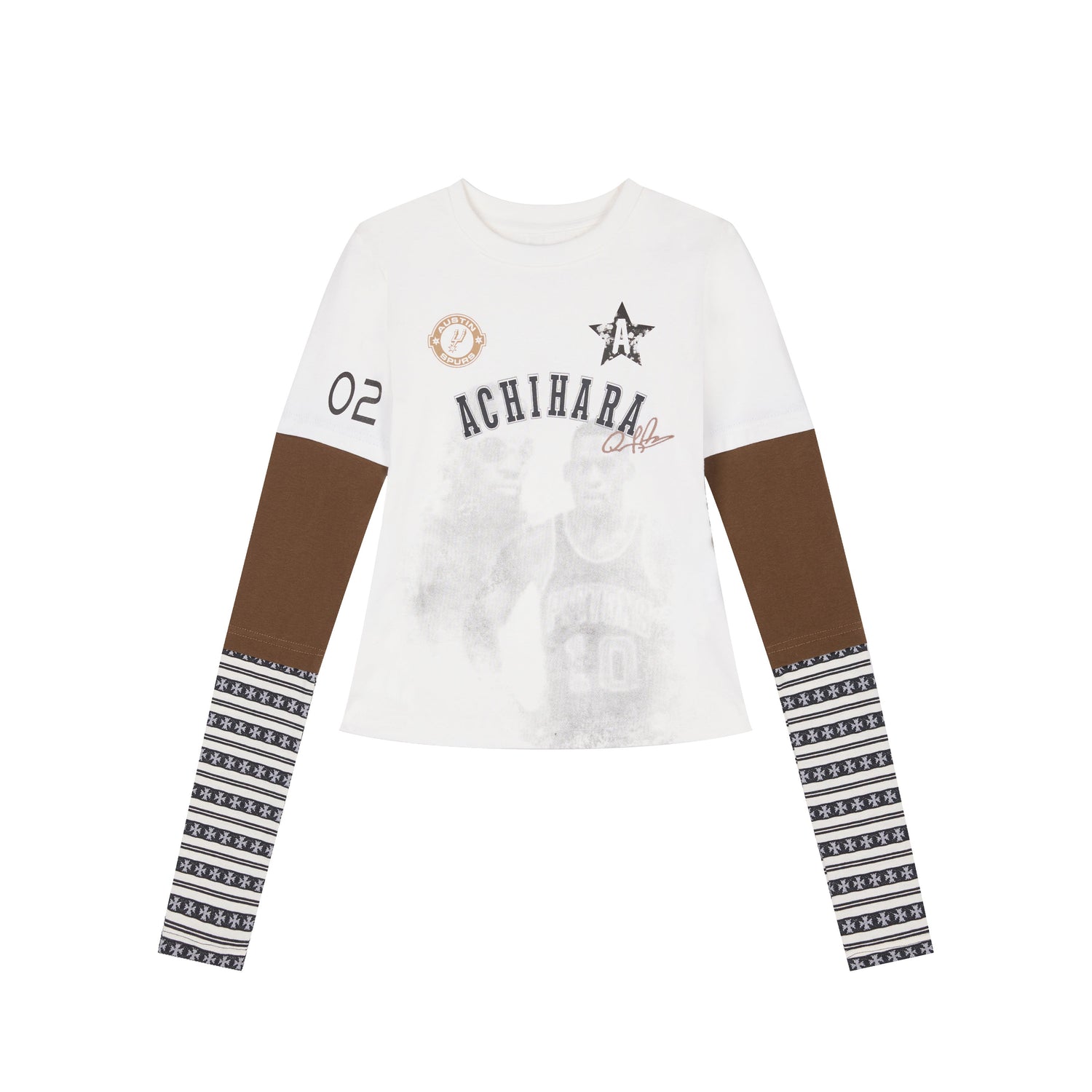 Achihara Rodman Inspired Slim Fit Basketball Tee Long Sleeve Layering Top