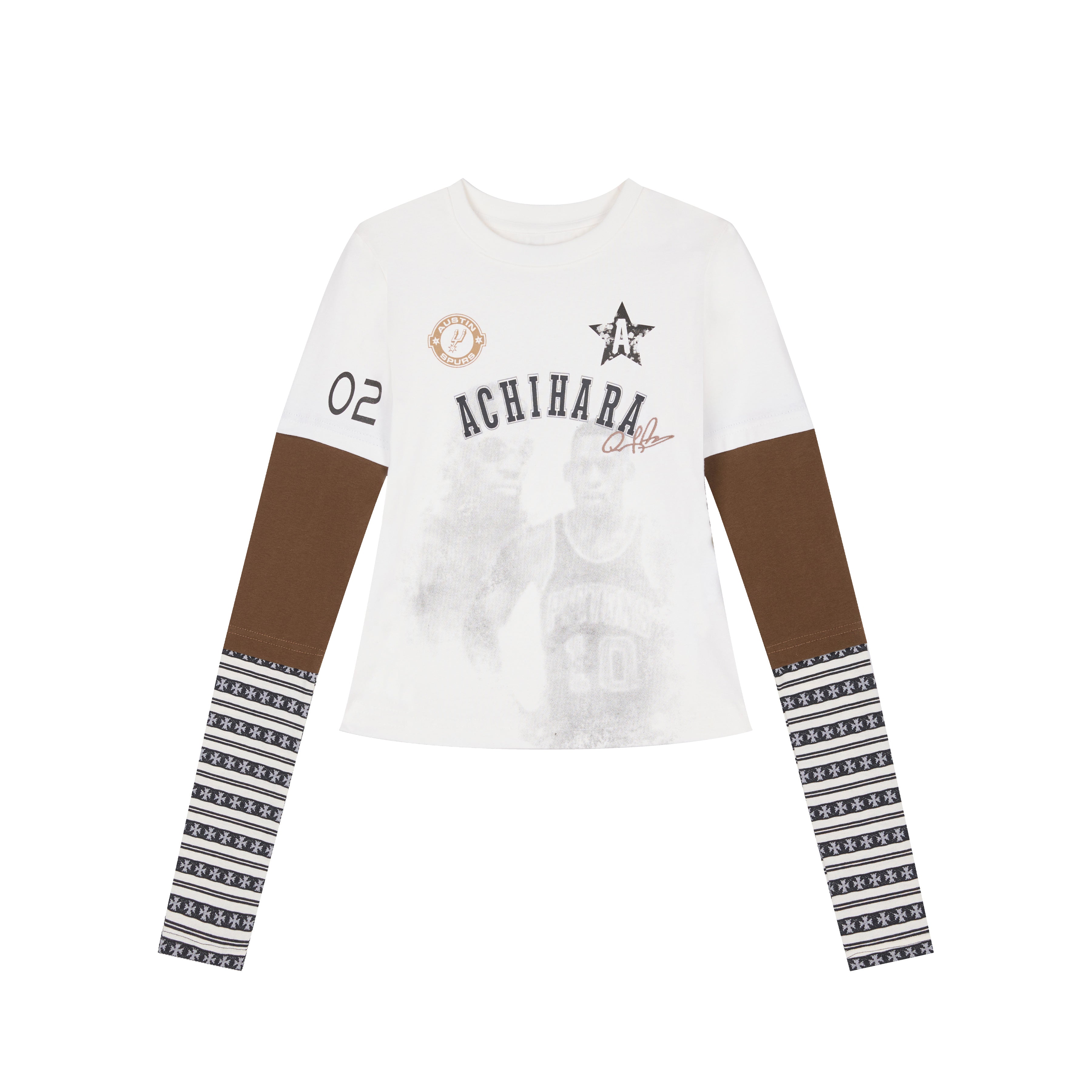 Achihara Rodman Inspired Slim Fit Basketball Tee Long Sleeve Layering Top