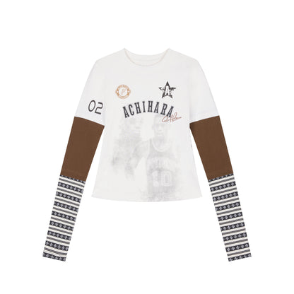 Achihara Rodman Inspired Slim Fit Basketball Tee Long Sleeve Layering Top