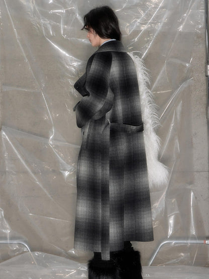DIDDI MODA Matrix Mosaic Wool Blend Trench Coat