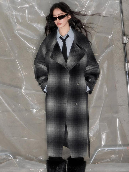 DIDDI MODA Matrix Mosaic Wool Blend Trench Coat